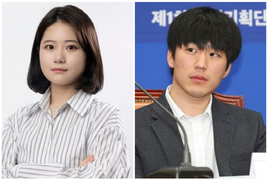 박지현(왼쪽) 전 더불어민주당 공동비상대책위원장과 황희두 노무현 재단 이사. <박지현, 황희두 SNS>